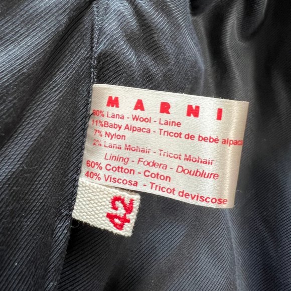 Marni Mohair Wool Baby Alpaca Highlander Cropped Blazer Jacket Coat Shrug Italy - Picture 6 of 7